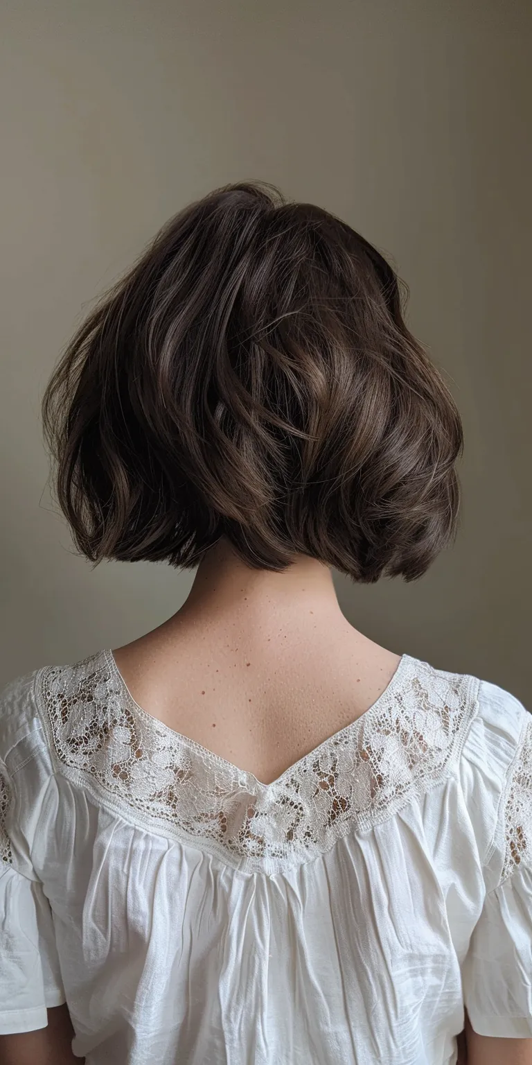 simple hair styles Asymmetric cut, Layered hair, Digital perm, Bob Japanese women's hairstyles