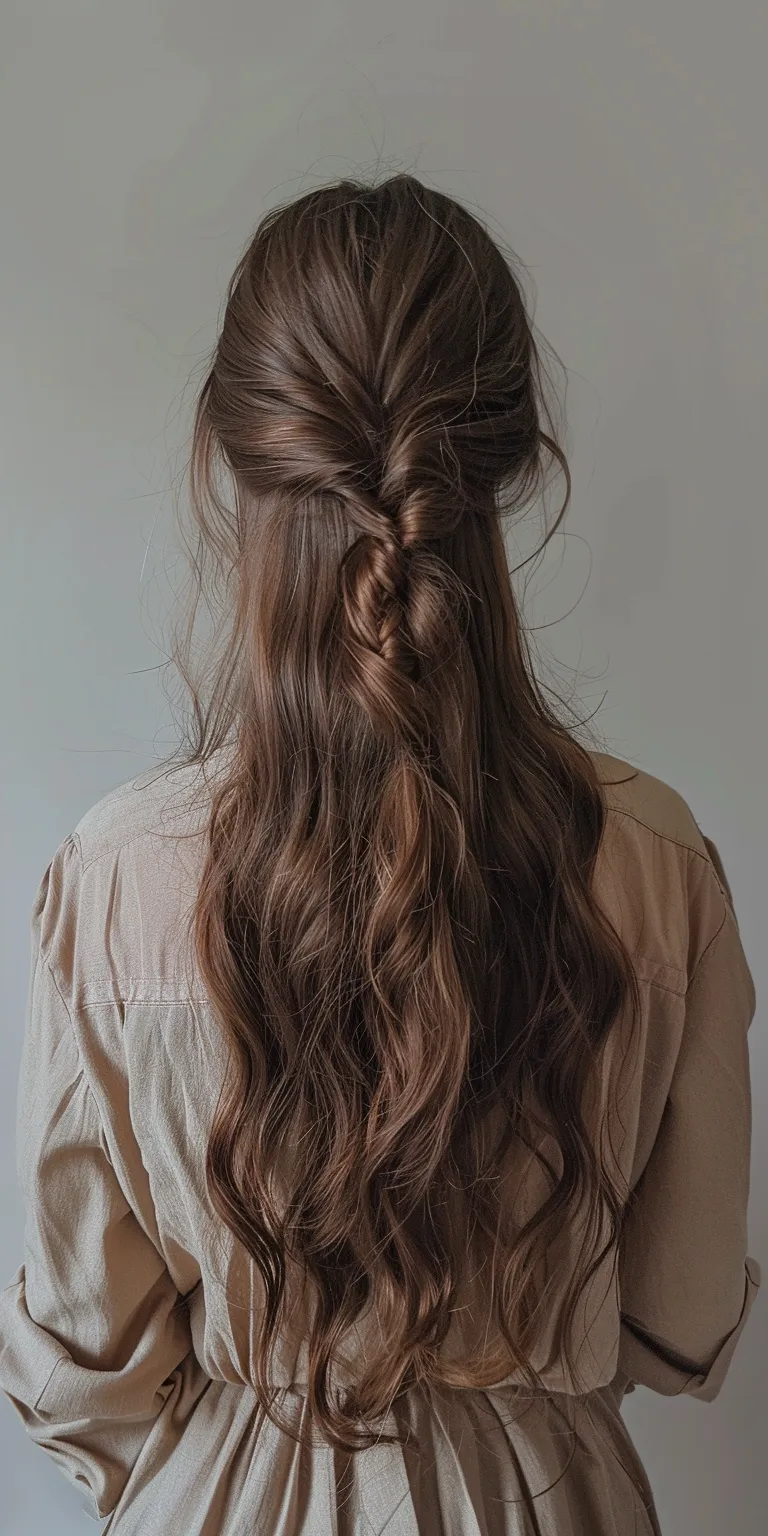 70s hairstyles women Waterfall braids, French braid, Braid, Boho Updo