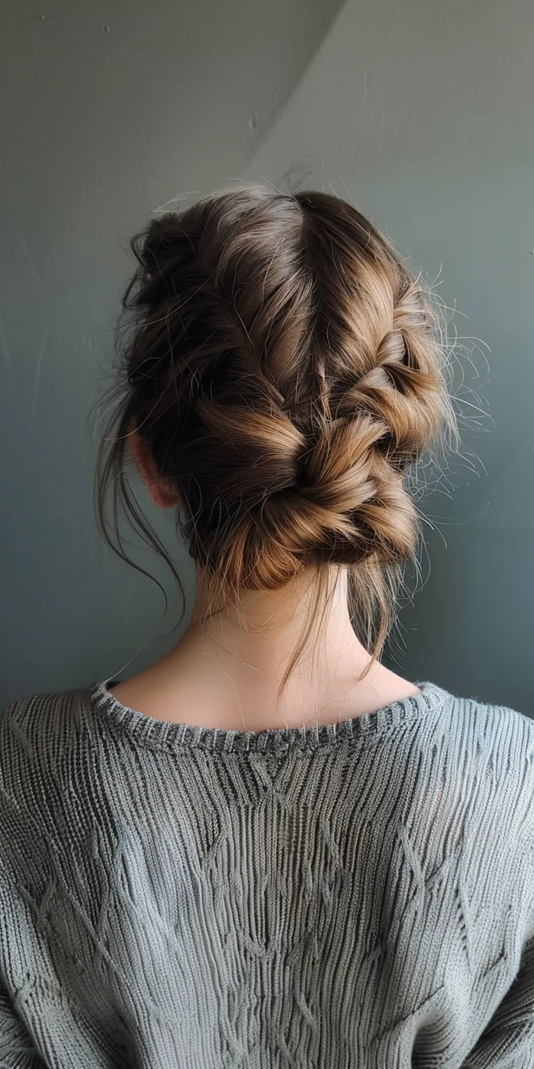 thin hair styles Updo, French braid, Waterfall braids, Milkmaid twist