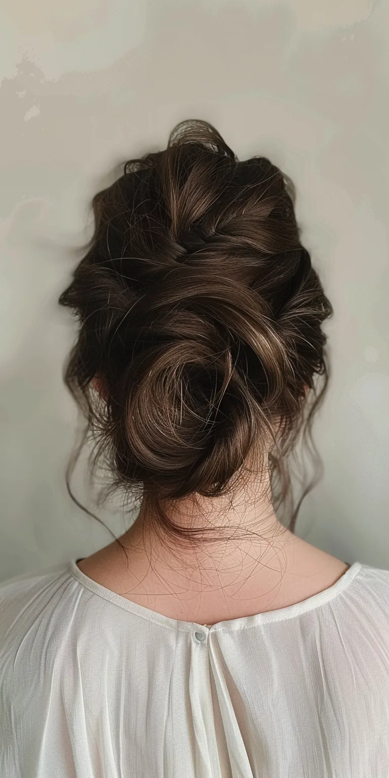 oval shape hairstyle Updo, Chignon, Ballerina bun, French twist, Milkmaid braid