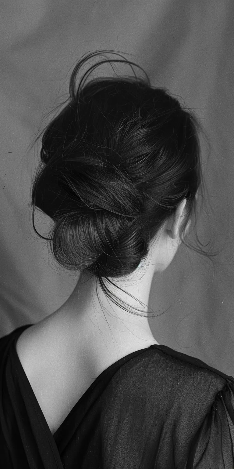 lines hairstyles Chignon, Updo, French twist, Milkmaid braid, braid