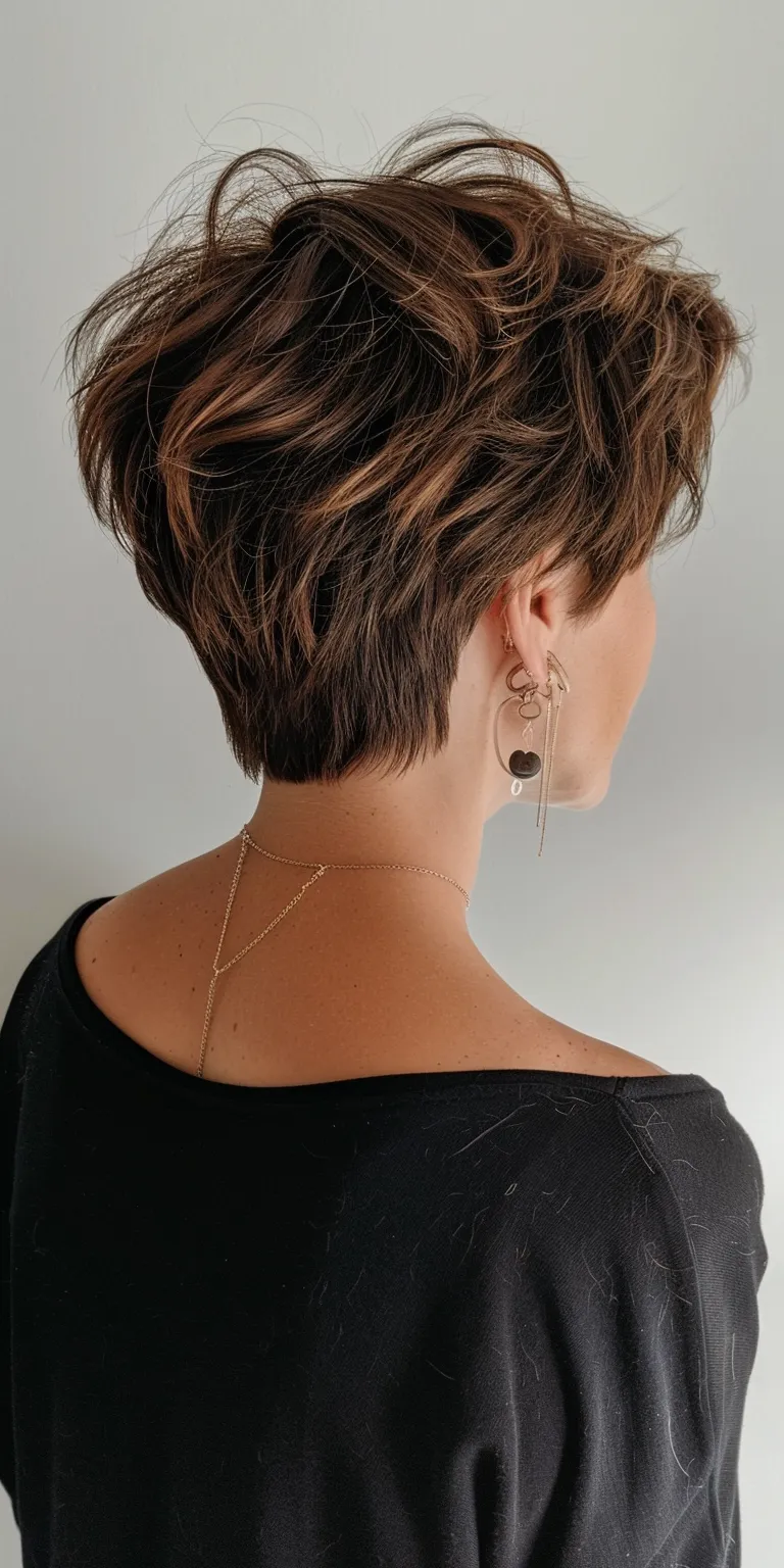 medium short haircuts Asymmetric cut, Chignon, French twist, Pixie Short brush cut