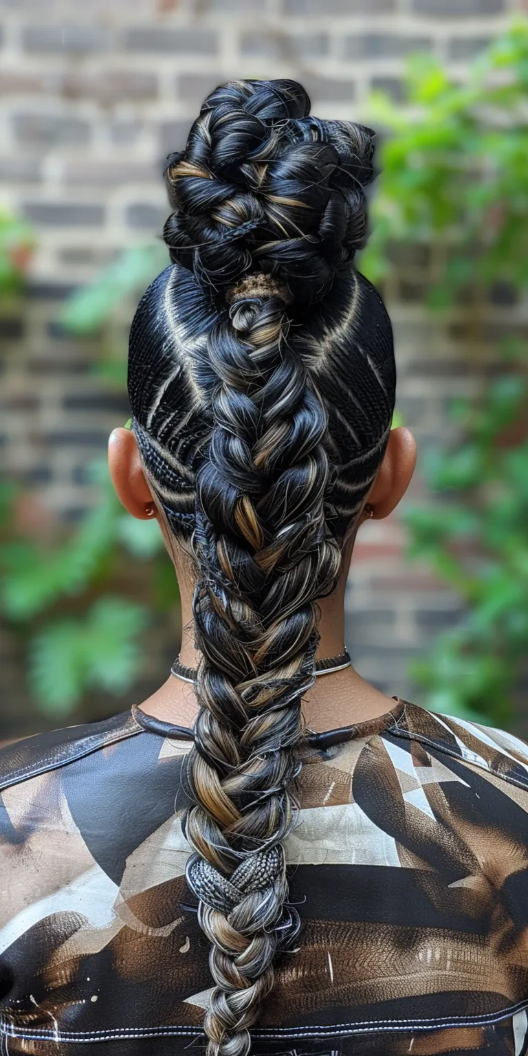 mohawk braids Feathered hair, French twist, Waterfall braids, braid, Cornrows