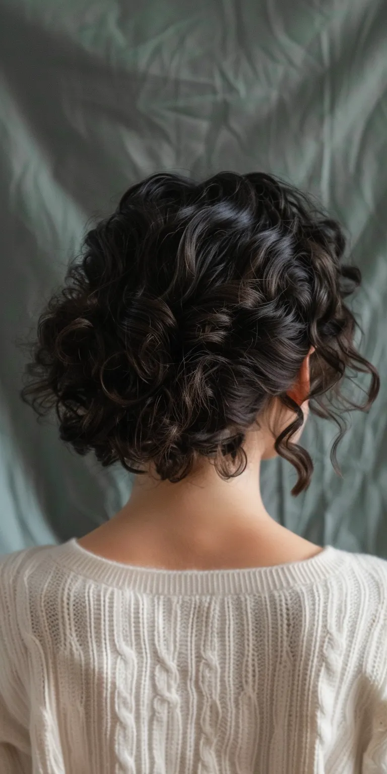 side parting hairstyles female Milkmaid braid, Digital perm, Updo, Ringlets, Layered hair