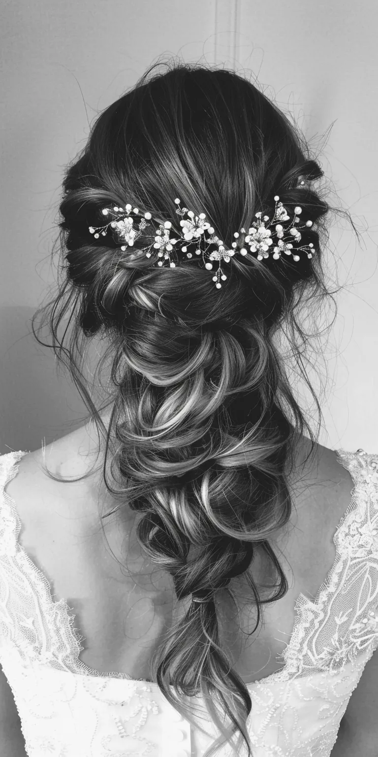 wedding hair styles Chignon, Updo, Boho braids, Milkmaid braid, Waterfall braids