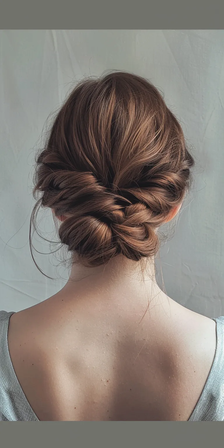 formal hairstyles Updo, Milkmaid braid, French Chignon, Waterfall braids