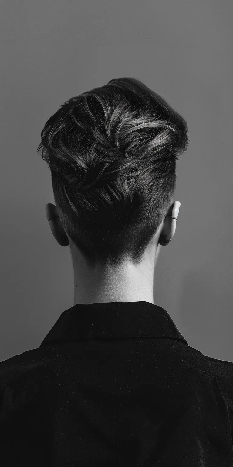 skin fade haircuts Pompadour, Asymmetric cut, Tonsure, Short brush back and sides