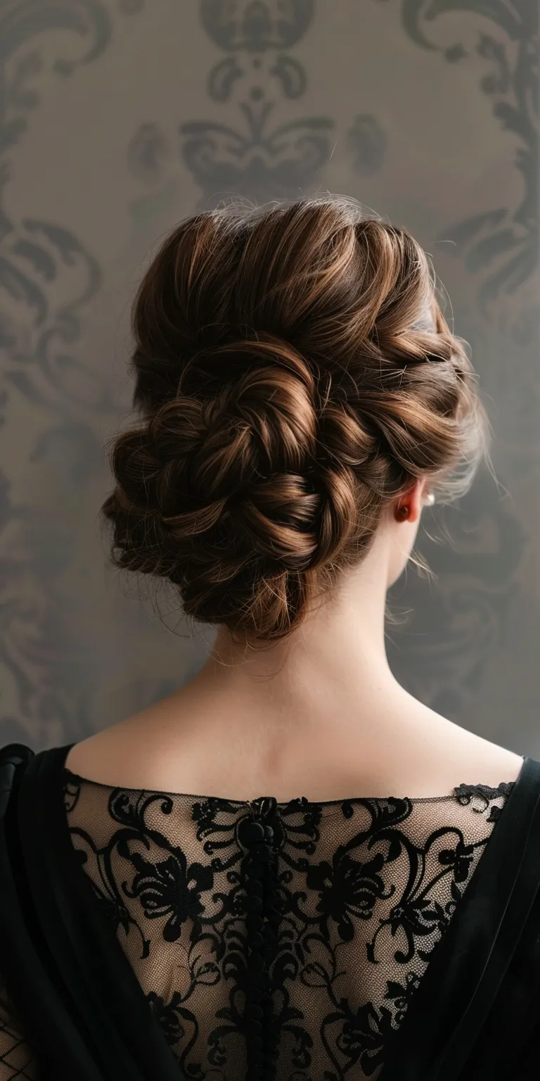 formal hairstyles Updo, Chignon, Milkmaid braid, French twist, Historical Christian