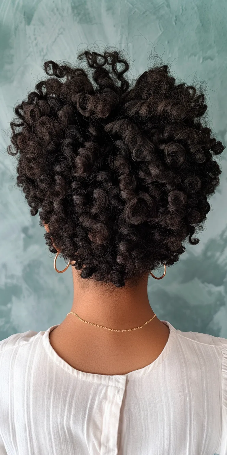 curly weave hairstyles Digital perm, Kinky hair, Afro puffs, Asymmetric cut, Jheri curl