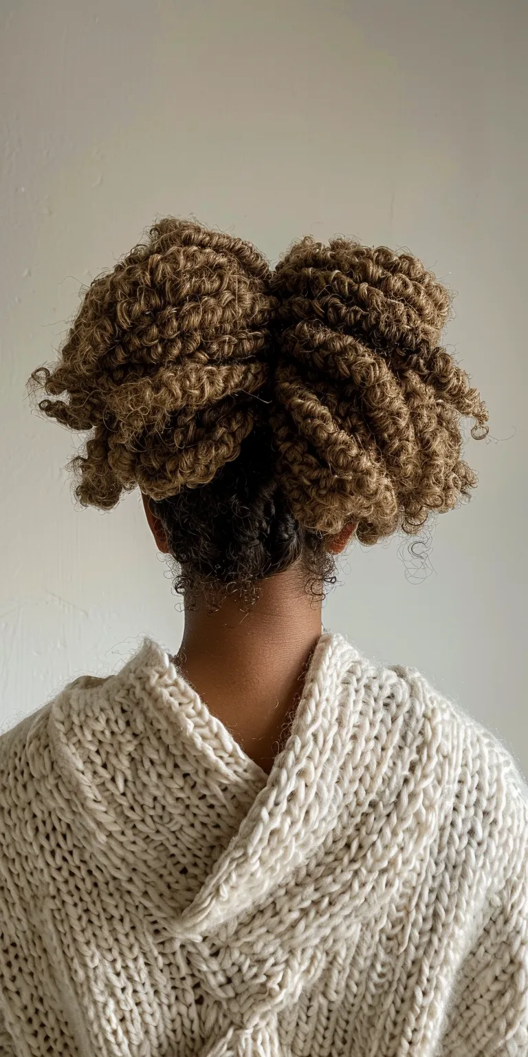 crochet hair styles Crochet braids, Afro puffs, Hair twists, Digital perm, Kinky