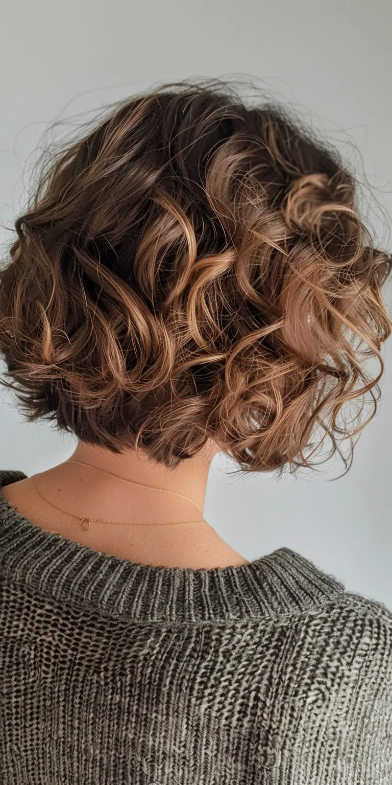 short haircuts for wavy hair Digital perm, Asymmetric cut, Layered hair, Ringlets, Short brush cut