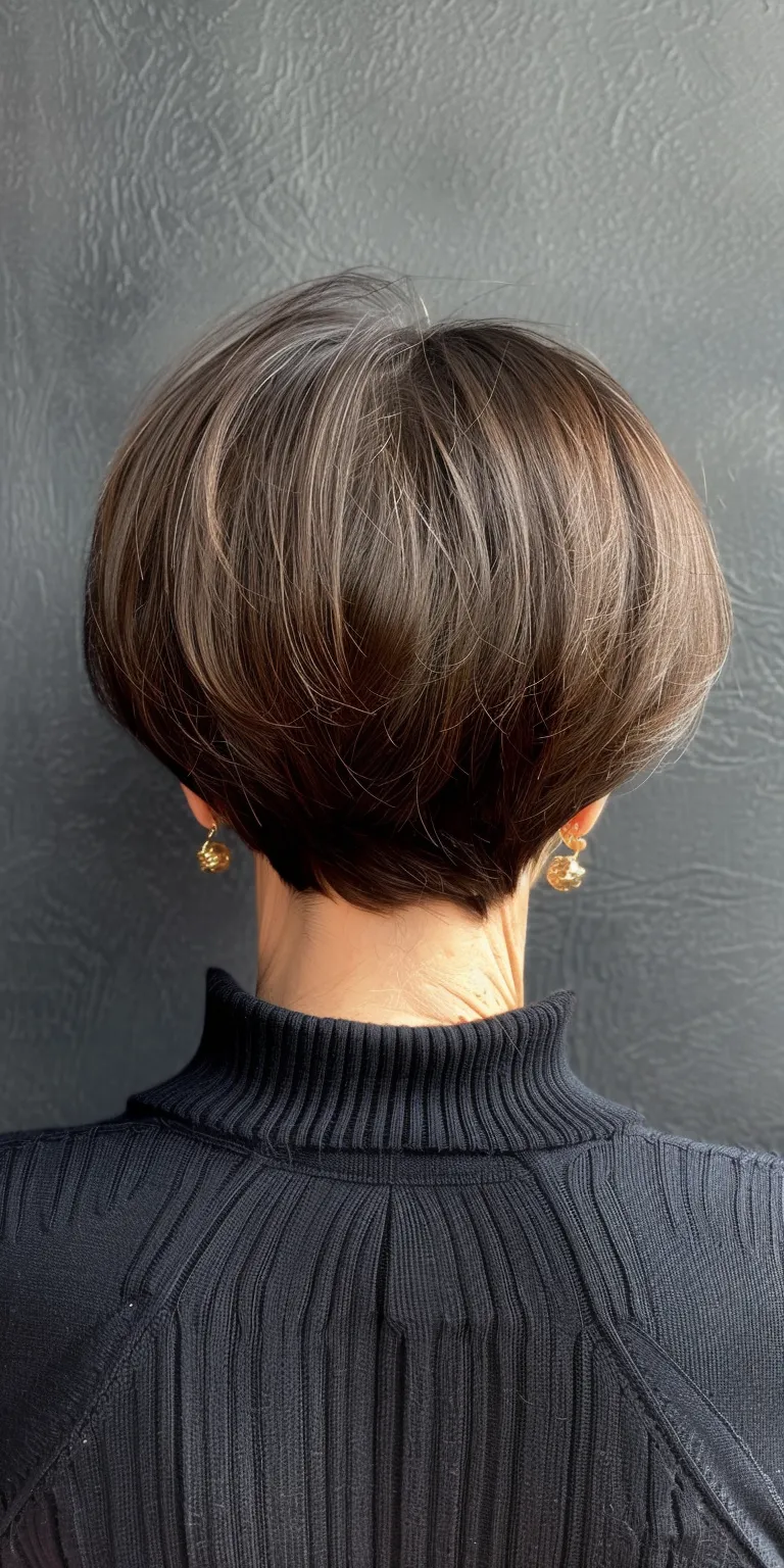 short bob haircuts Asymmetric cut, Chignon, Japanese women's hairstyles, French twist, Short brush cut