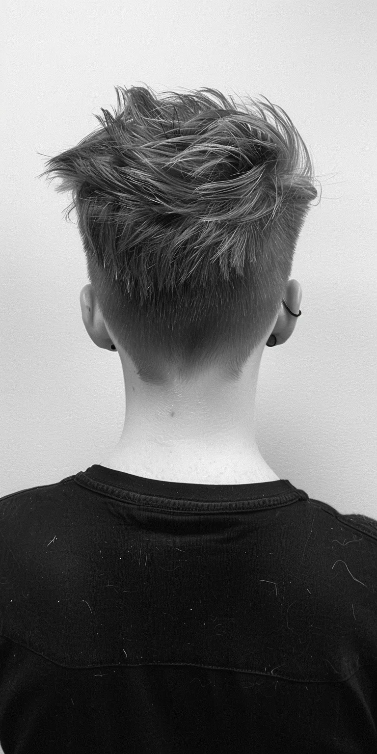 mid fade hairstyle Asymmetric cut, Pompadour, Short brush back and sides, Mohawk