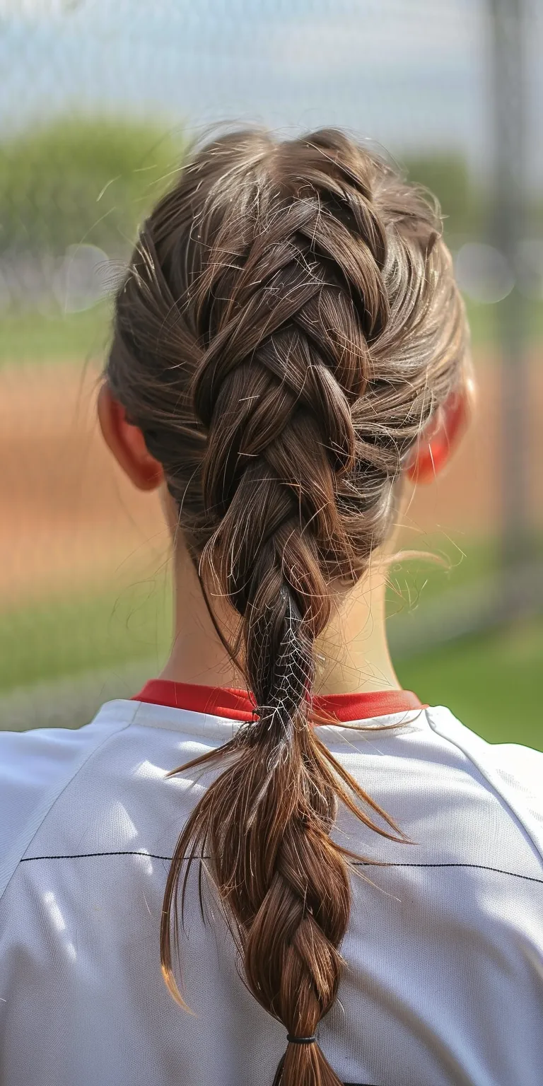 softball hairstyles Braid, French braid, Waterfall braids, twist, Cornrows