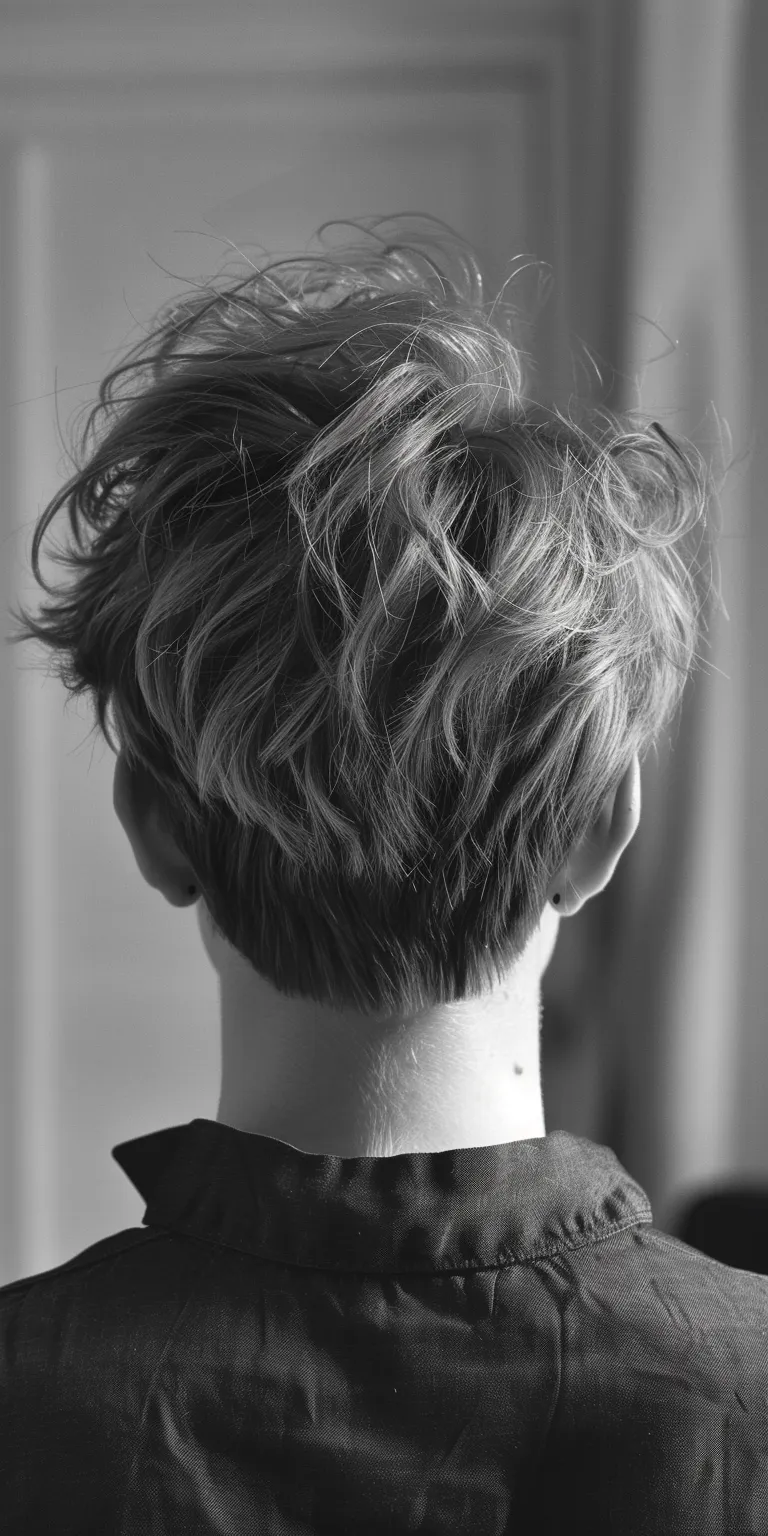 short thick hairstyles Chignon, Pixie cut, Asymmetric Short brush Updo