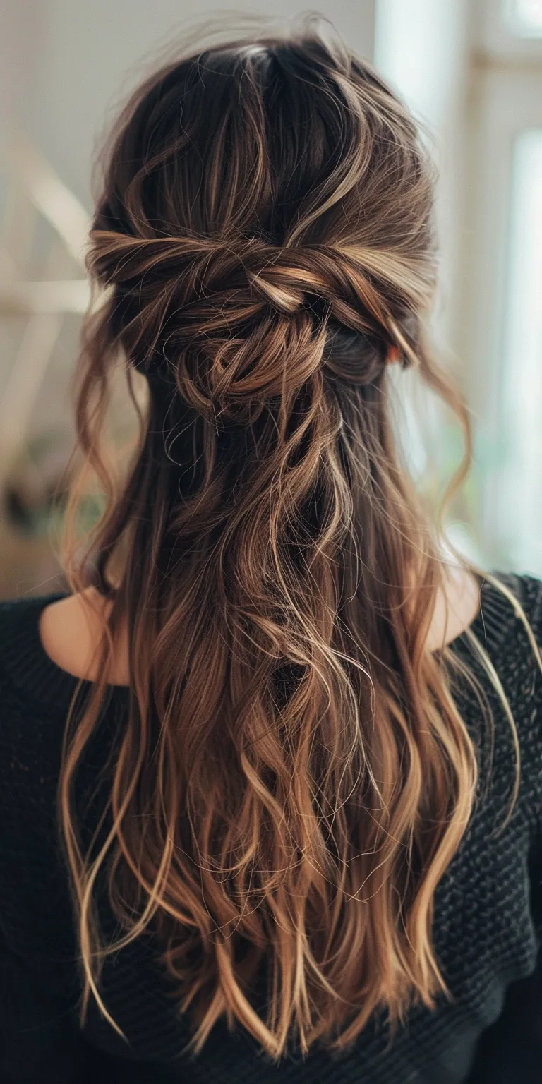 cute easy hairstyles Updo, Layered hair, Chignon, Boho braids, French twist