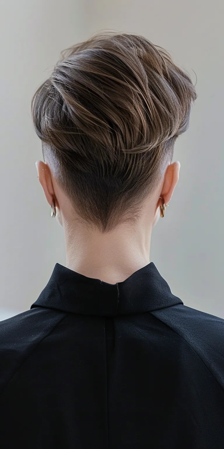 short haircuts for thin hair Asymmetric cut, Pompadour, Tonsure, Short brush French twist