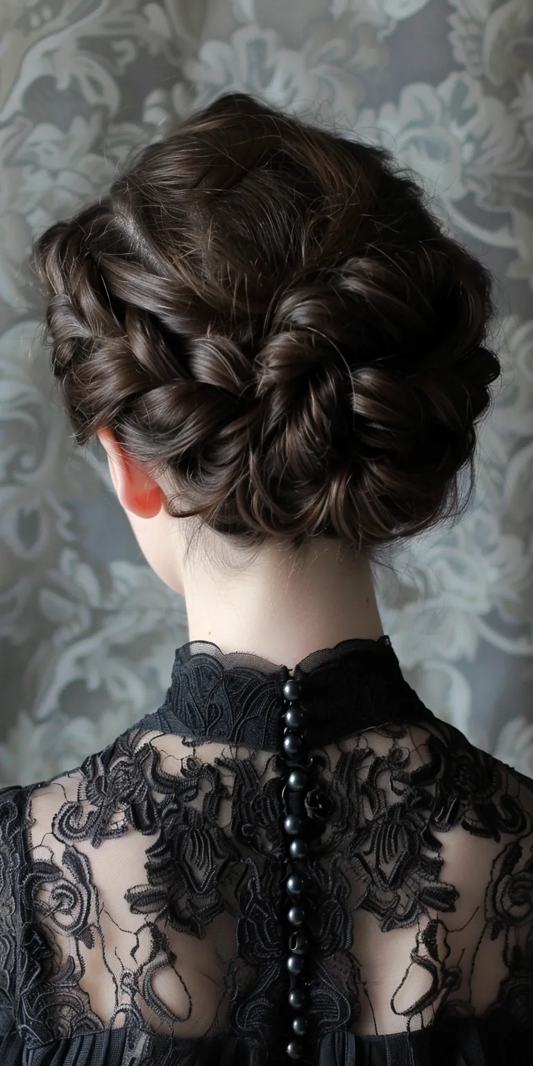 victorian hairstyles Updo, Chignon, Milkmaid braid, French twist, braid