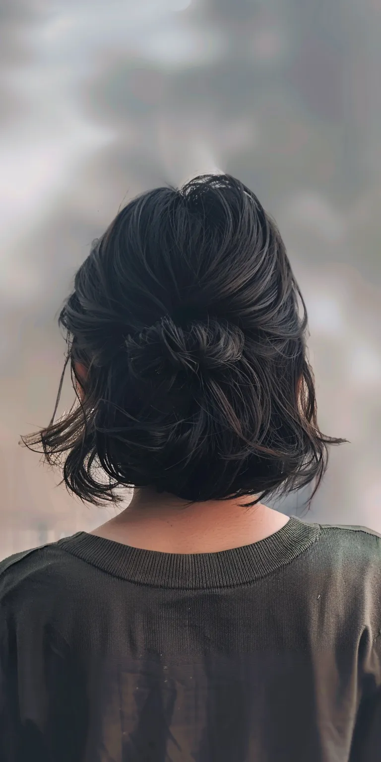 medium hair styles Updo, Chignon, Milkmaid braid, French twist, Ballerina bun