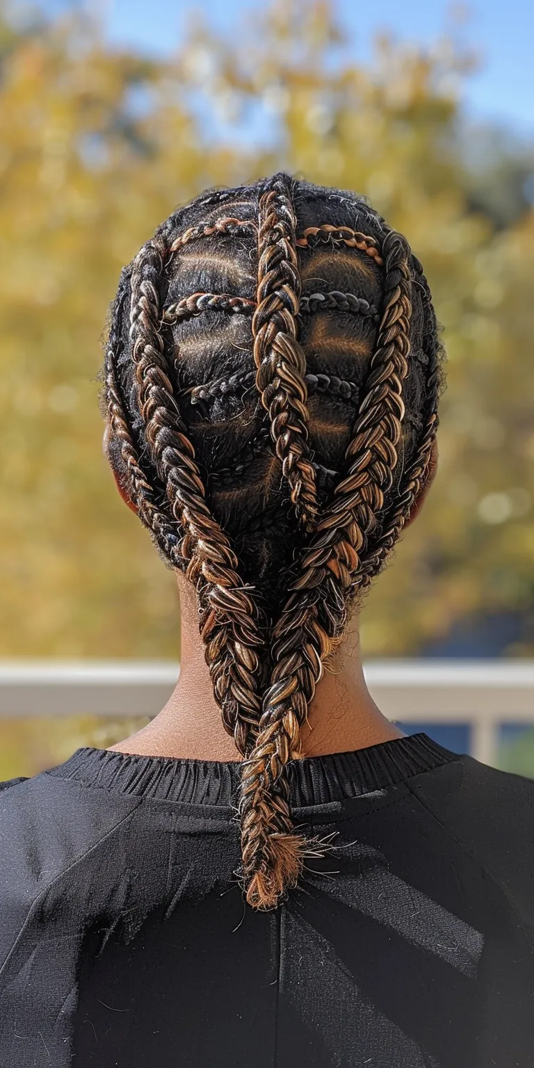 knotless braids with color Hair twists, French twist, Waterfall braids, Cornrows, braid