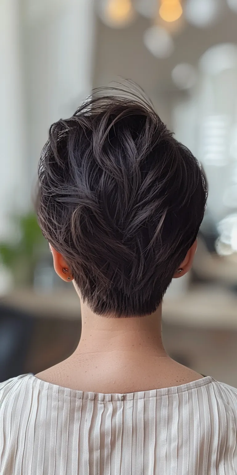 short thick hairstyles Asymmetric cut, Updo, French twist, Pompadour, Chignon