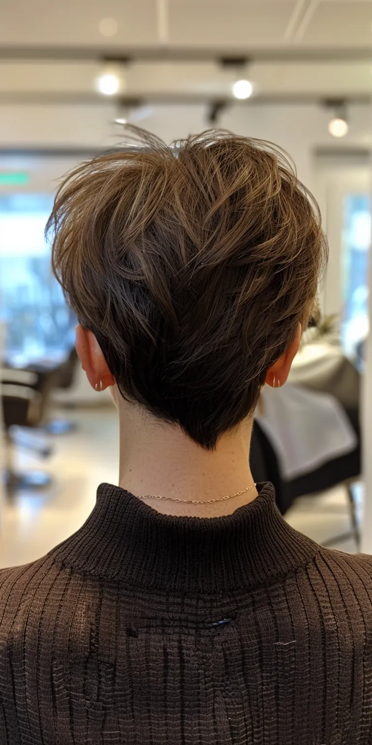 long pixie haircuts Asymmetric cut, Short brush Professional Digital perm, Pixie cut