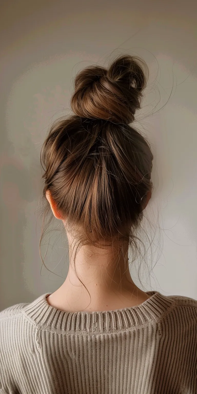 high bun hairstyles Ballerina bun, Chignon, Updo, Japanese women's hairstyles, Layered hair