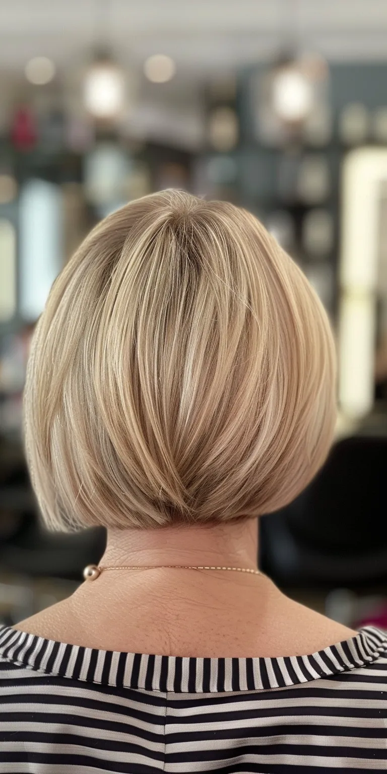 short bobs Asymmetric cut, Short brush Bob Professional Stacked bob