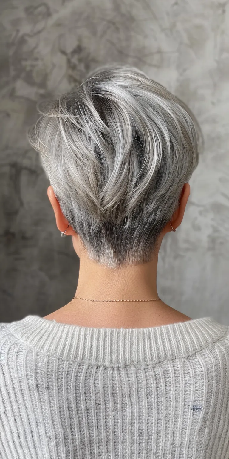 cute short haircuts for women Asymmetric cut, Short brush Pixie Layered hair, Tonsure