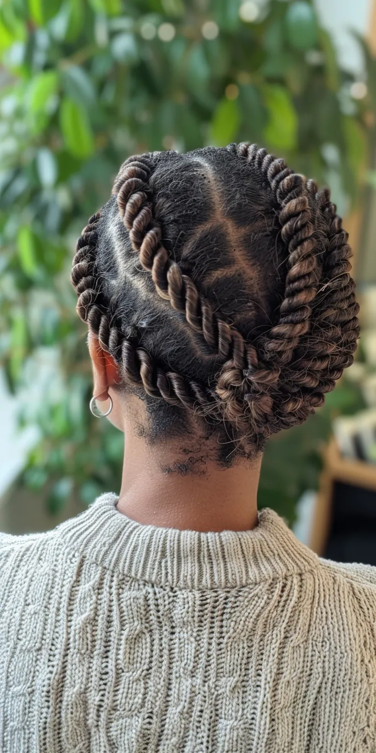 loc and twist gel French twist, Waterfall braids, Hair twists, Cornrows, Stacked bob