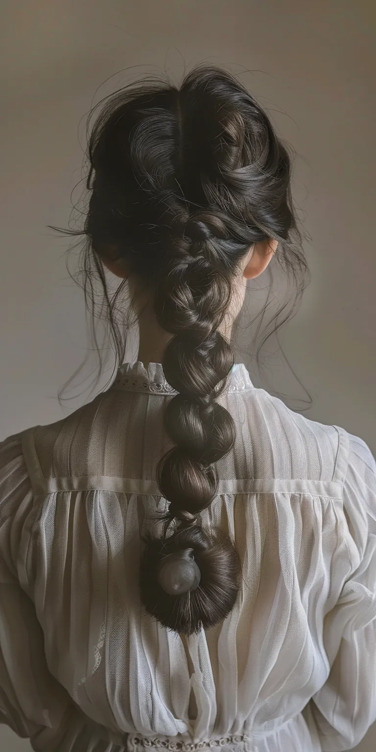 bubble ponytail Milkmaid braid, French Waterfall braids, Braid, Updo