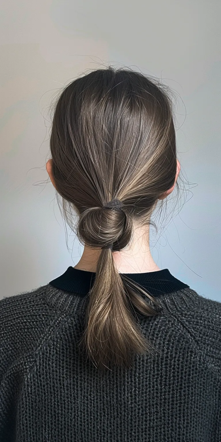 bubble ponytail French twist, Updo, Chignon, Asymmetric cut, Milkmaid braid