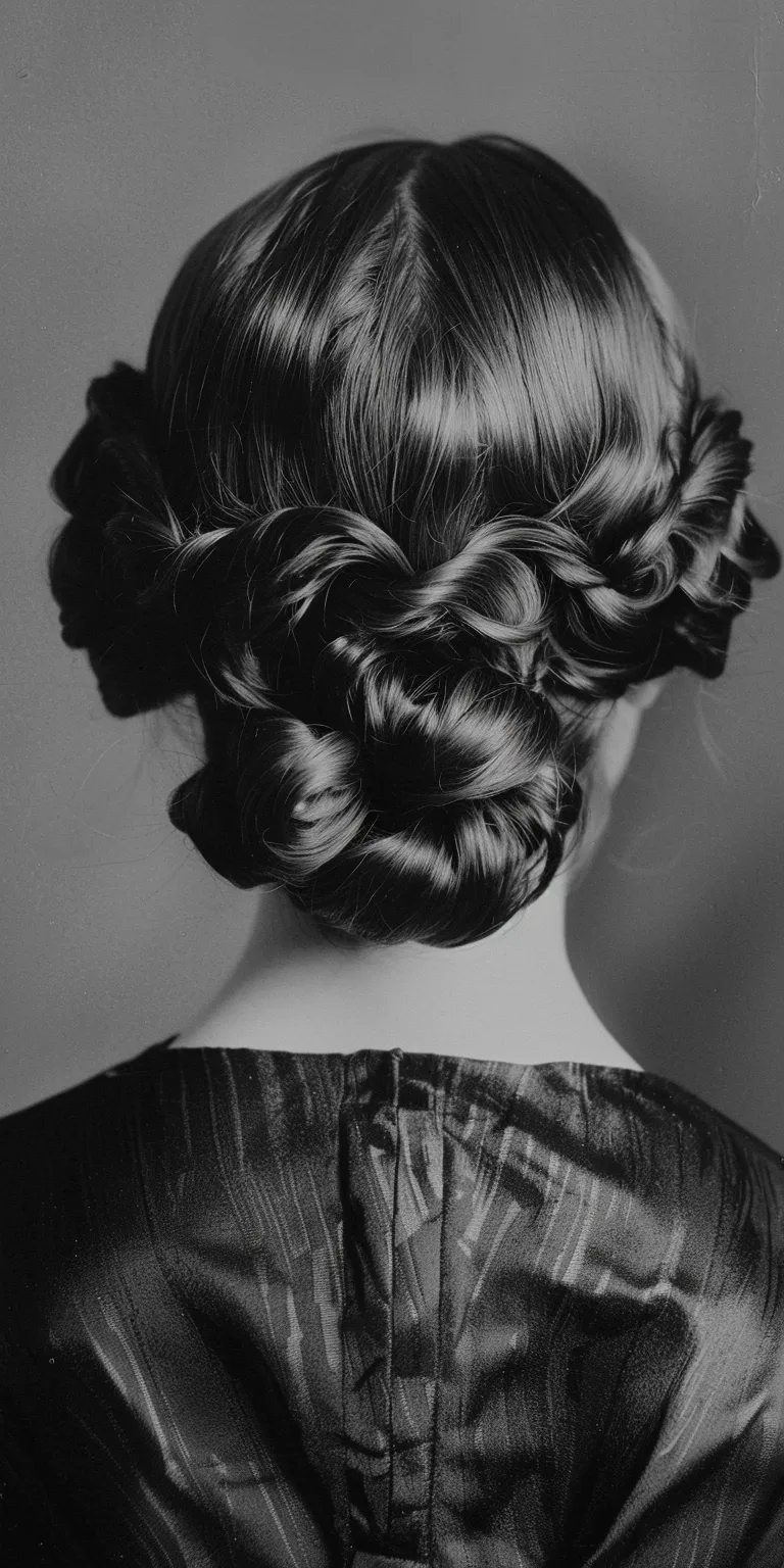 1920s hairstyles Chignon, Updo, Milkmaid braid, French twist, braid