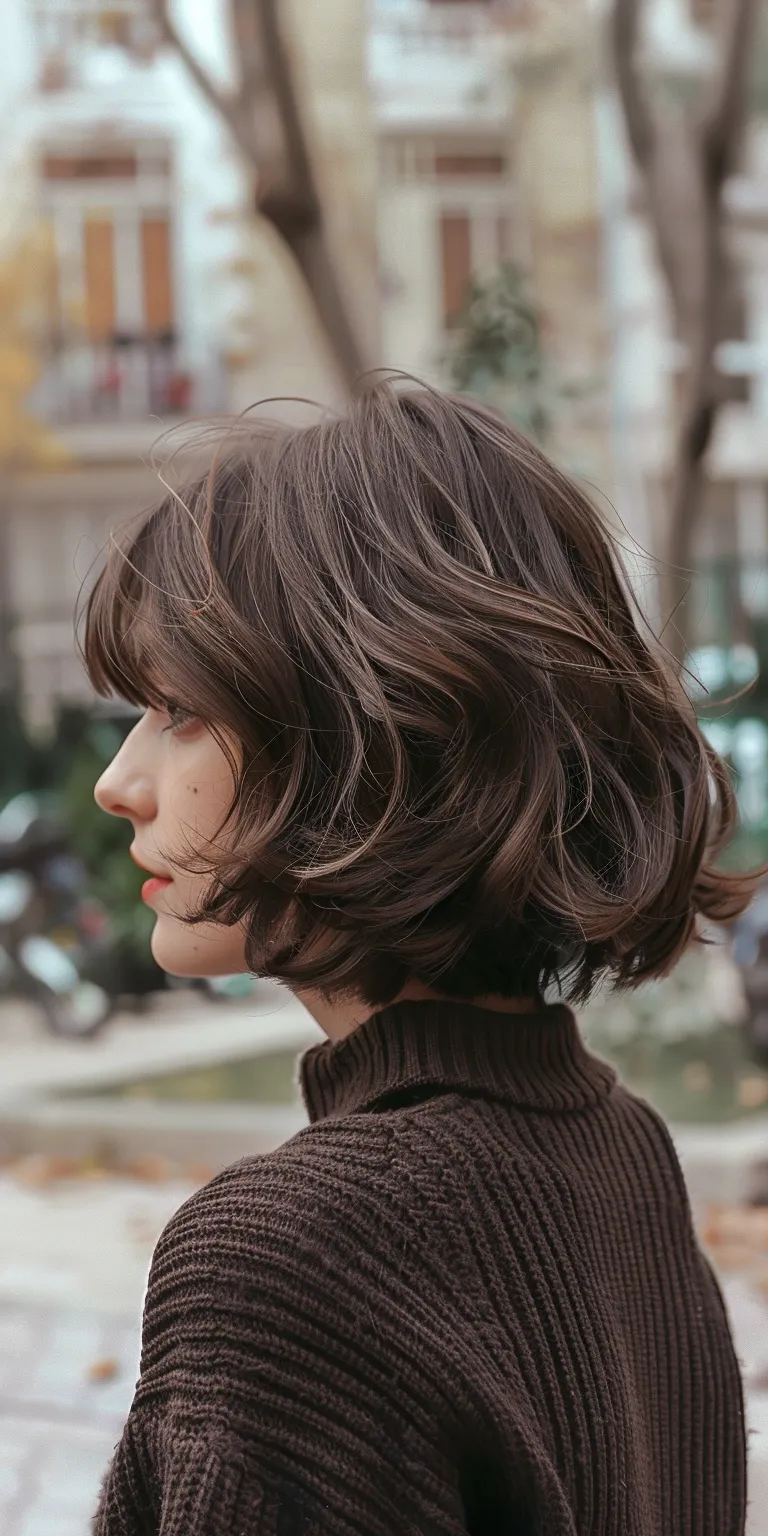 medium short haircuts for women Asymmetric cut, Bob Layered hair, Japanese women's hairstyles, Butterfly haircut