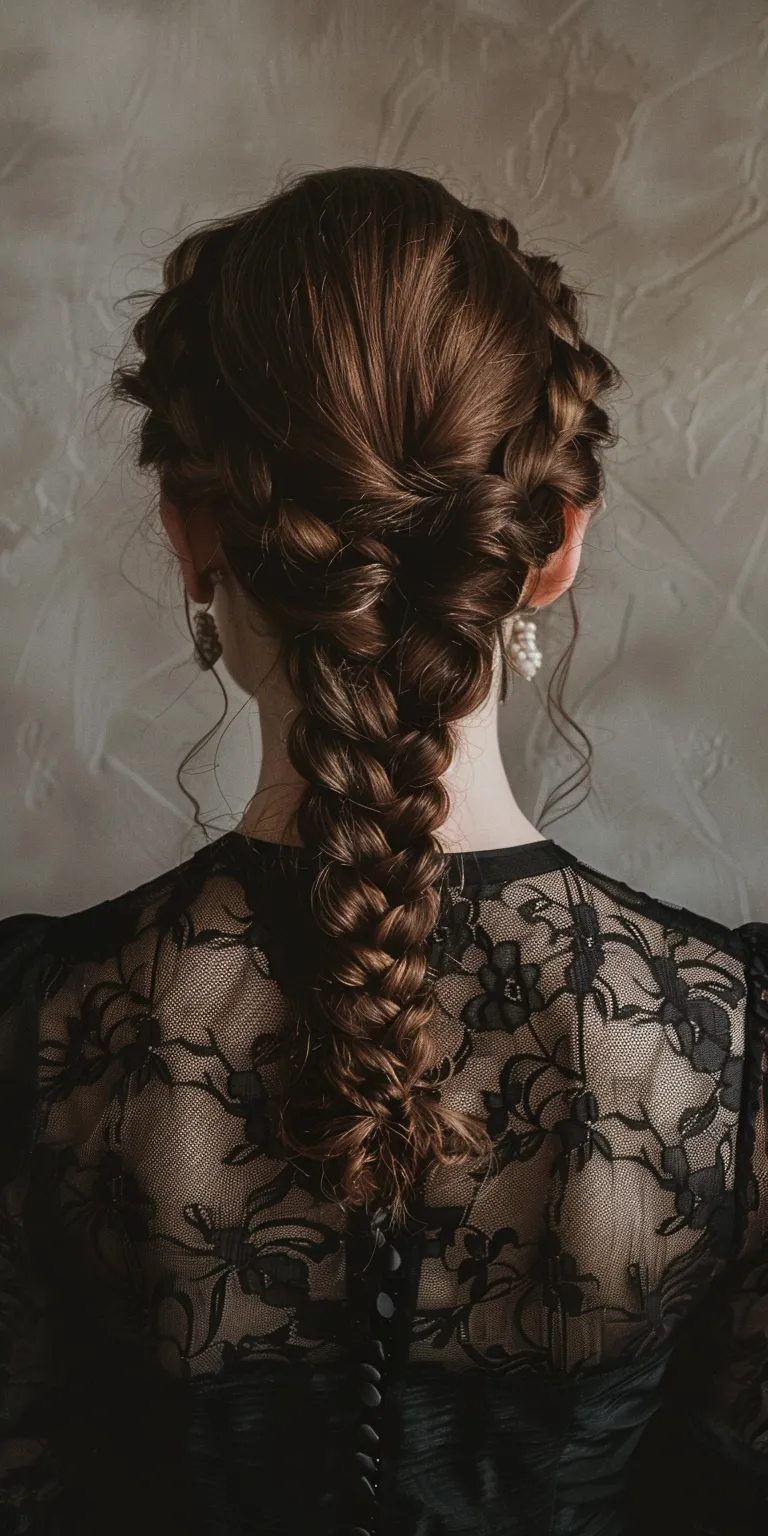 front braid hairstyle Braid, French braid, Waterfall braids, Updo, Milkmaid