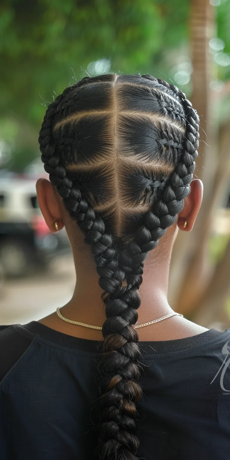 cornrow braids ponytail French twist, Waterfall braids, braid, Cornrows, Braid