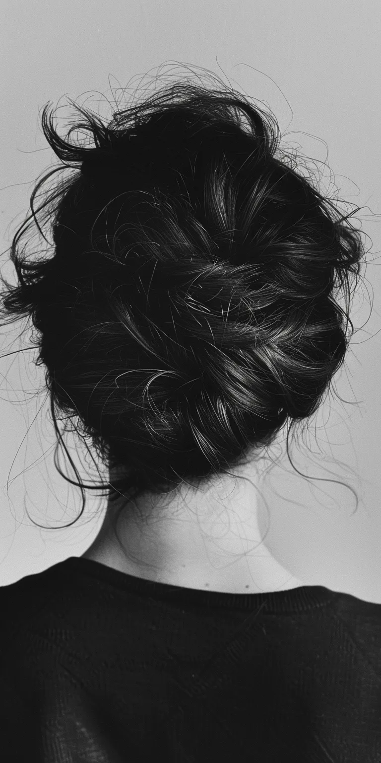 medium haircuts Chignon, Updo, French twist, Milkmaid braid, Layered hair