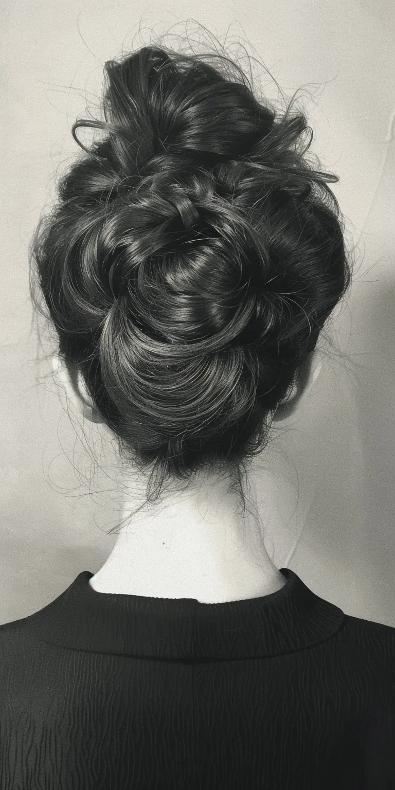 high bun hairstyles Chignon, Updo, Japanese women's hairstyles, Ballerina bun, French twist