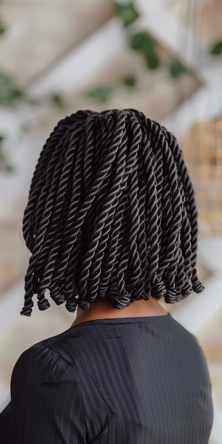 short box braids Hair twists, Crochet braids, Stacked bob, Waterfall French twist