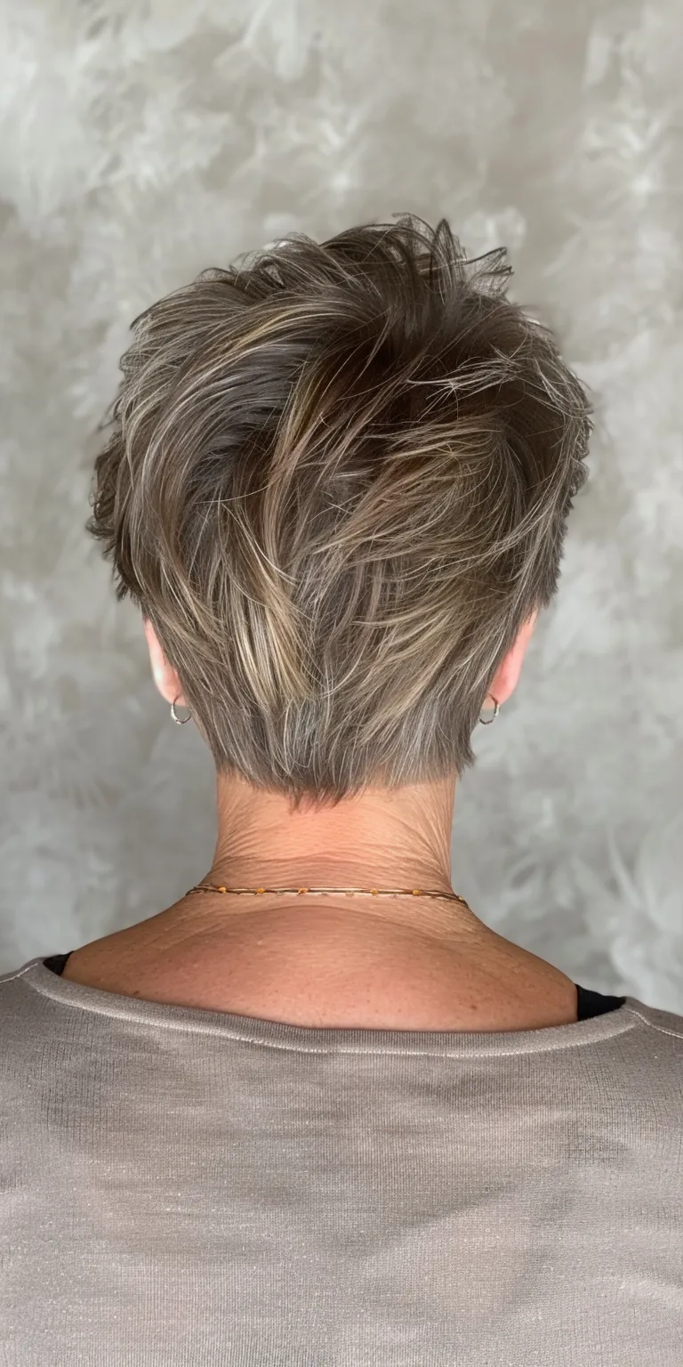 short thick hairstyles Short brush cut, Asymmetric Frosted tips, Professional French twist