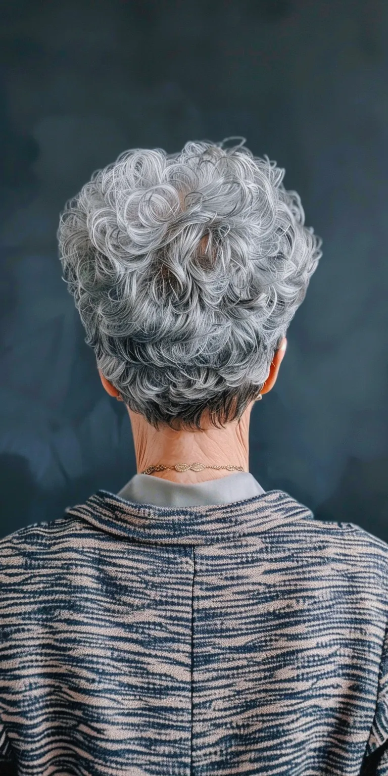 old lady hairstyles Digital perm, Asymmetric cut, Pompadour, Short brush Tonsure