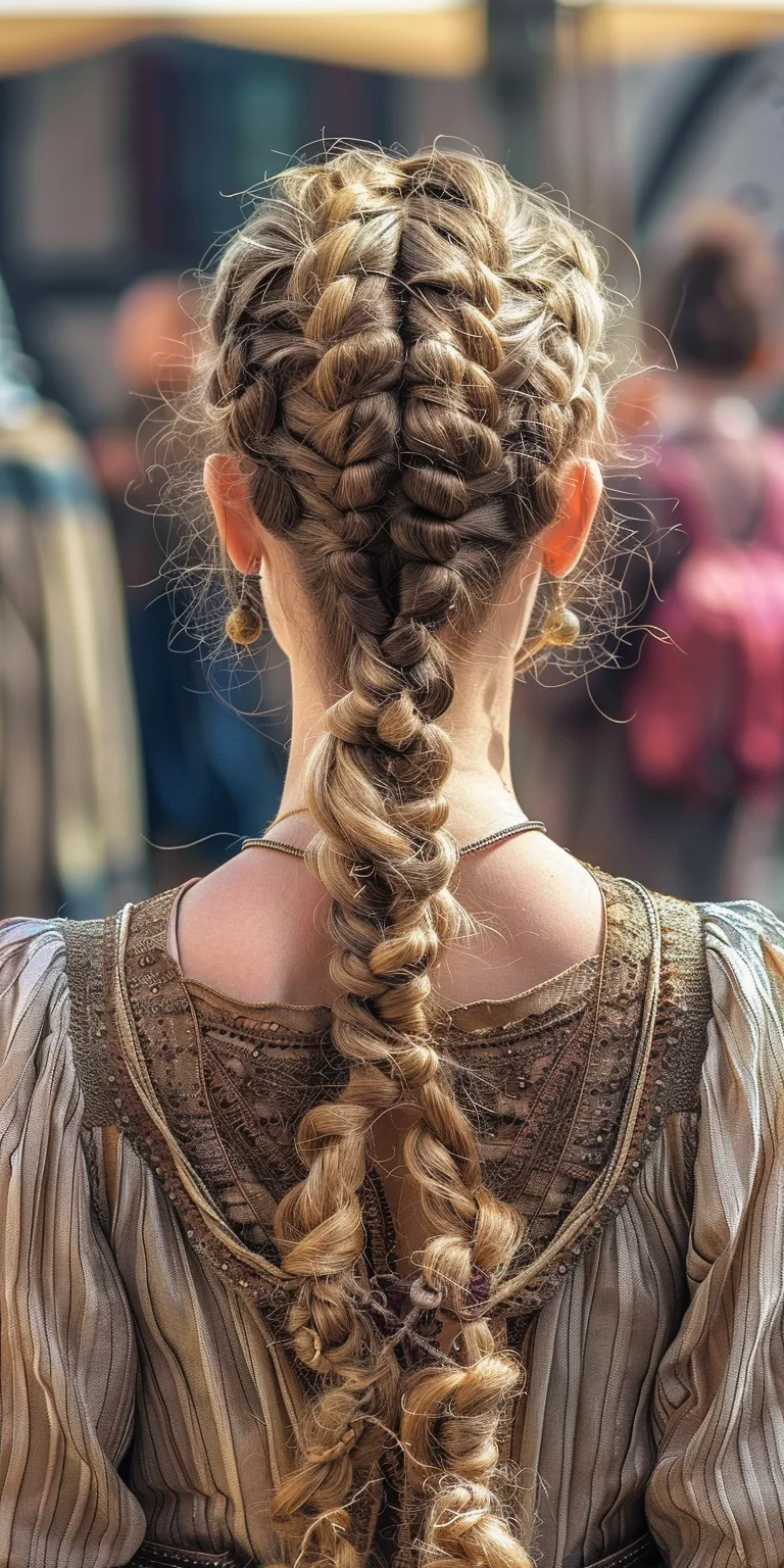 medieval hairstyles Historical Christian hairstyles, Braid, Milkmaid braid, French Boho braids