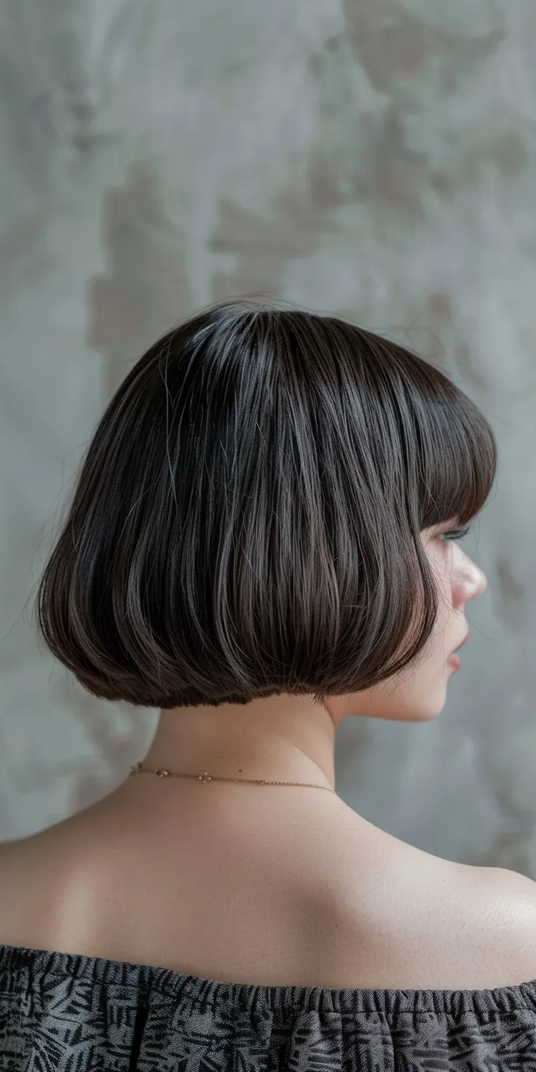 short hairstyles with bangs Asymmetric cut, Bob Butterfly haircut, Short brush Digital perm