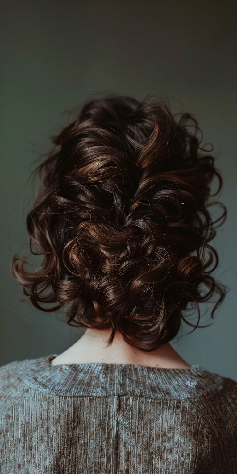 curly hairstyles for short hair Updo, Chignon, Milkmaid braid, Ringlets, Layered