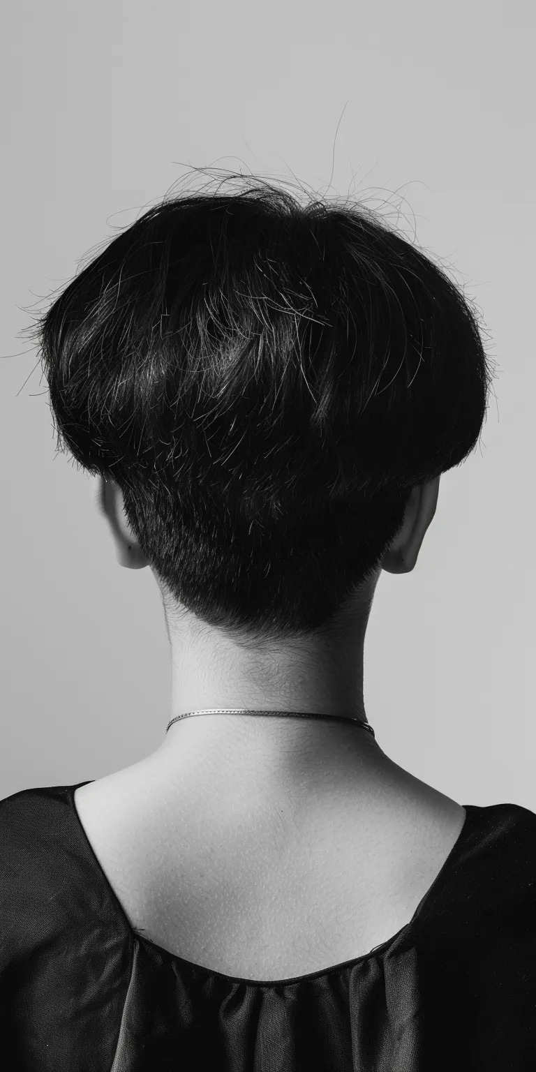 short edgy haircuts Asymmetric cut, Chignon, Tonsure, Japanese women's hairstyles, Updo