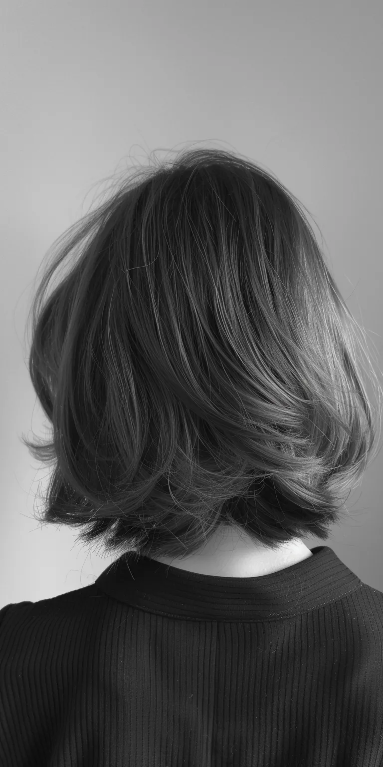 medium layered haircuts Asymmetric cut, Bob Layered hair, Short brush Digital perm