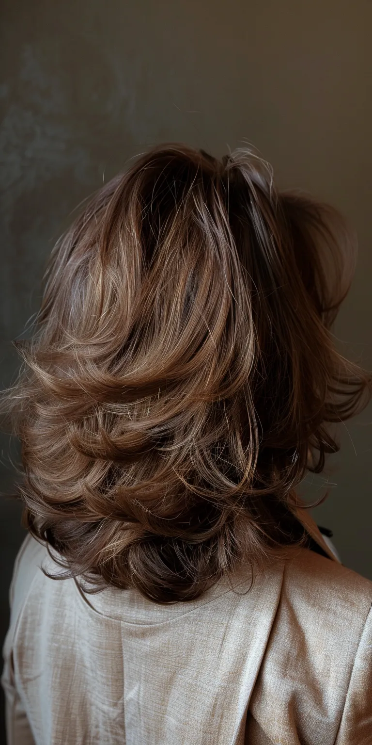 medium hairstyles for women over 50 Layered hair, Ringlets, Updo, Digital perm, Chignon