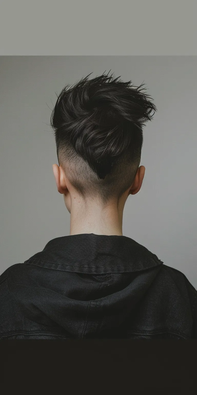 high fade hairstyle Pompadour, Asymmetric cut, Short brush Mohawk, Tonsure