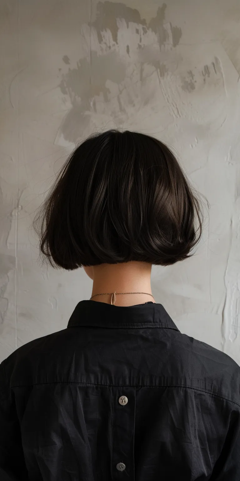 haircuts for thin hair Asymmetric cut, Bob Japanese women's hairstyles, Chignon, Short brush cut