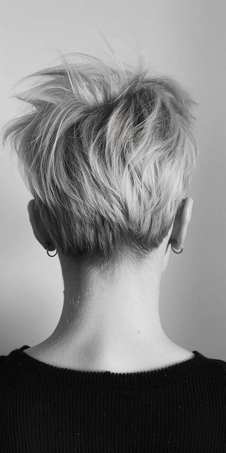 short hairstyles for thin hair Asymmetric cut, Short brush Pixie back and sides, Butterfly haircut